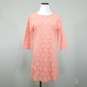 Everly Vibrant Coral Lace Tunic/mini dress